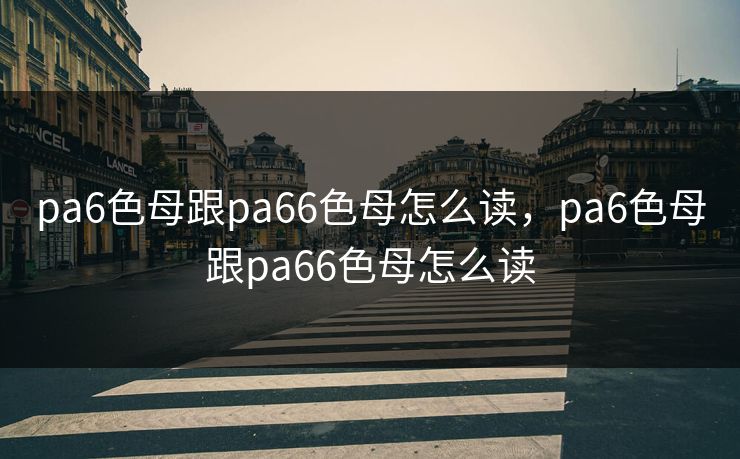 pa6色母跟pa66色母怎么读，pa6色母跟pa66色母怎么读